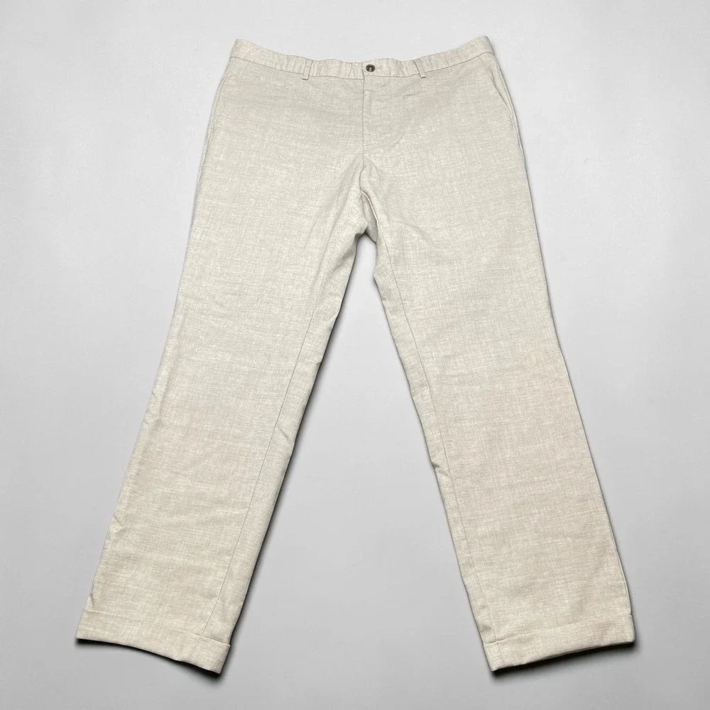 Hugo Boss H-Genius-224 Mens Beige Virgin Wool Blend Dress Pants Size 40x31